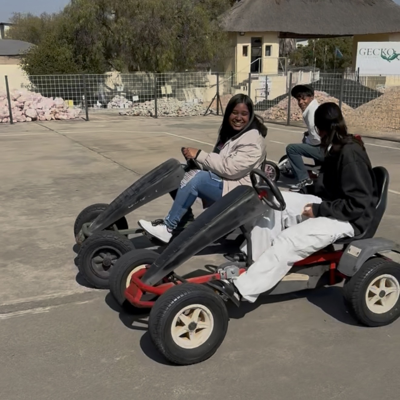 Family Activities 4 Visitors enjoying pedal go-karts at Gecko Jewellers