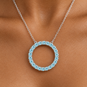 Aqua Circle Pendant on Warm Skin