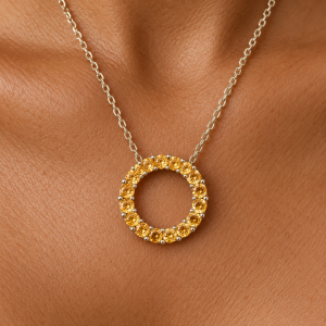 Golden Citrine Circle Pendant