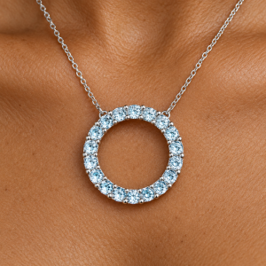 Aquamarine Open Circle Pendant