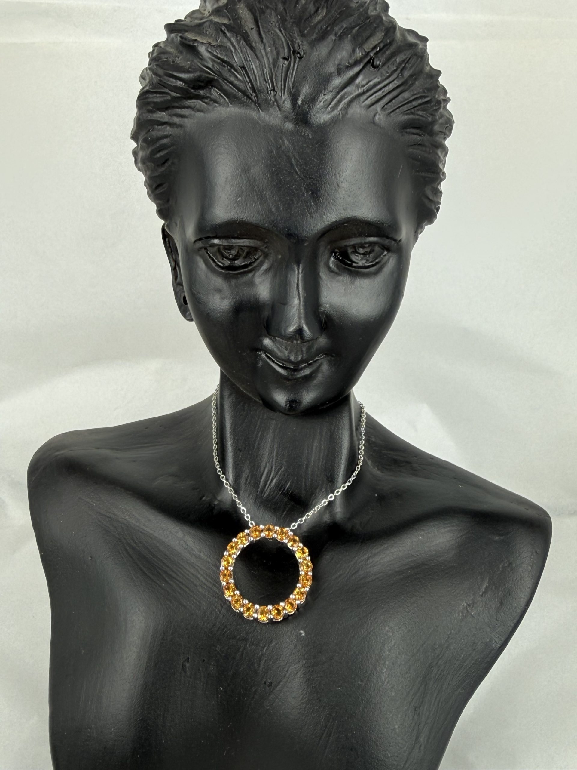 Circle of Life Citrine Necklace | 18 Stone Gold Energy Pendant