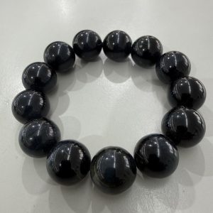 18mm Blue Tiger Eye Stretch Bracelet – Natural Hawk’s Eye Gemstone