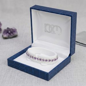 Natural Amethyst Tennis Bracelet | Silver Platinum Plated
