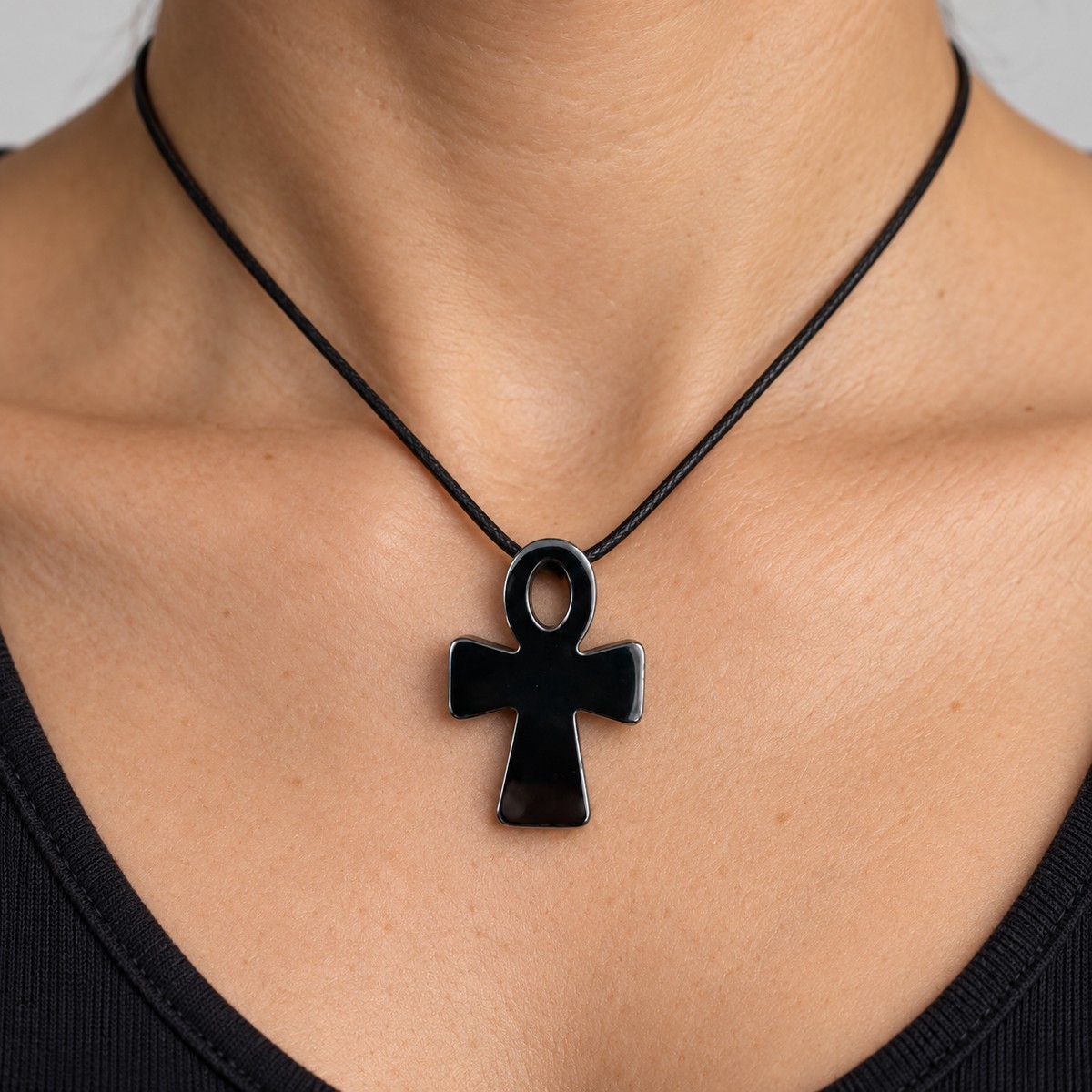 Hematite Ankh Pendant – Cross Design 1 Hematite Ankh Pendant – Cross Design