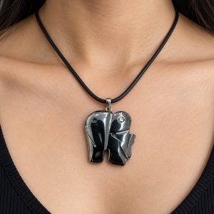 hematite-elephant-pendant-necklace-carved-design