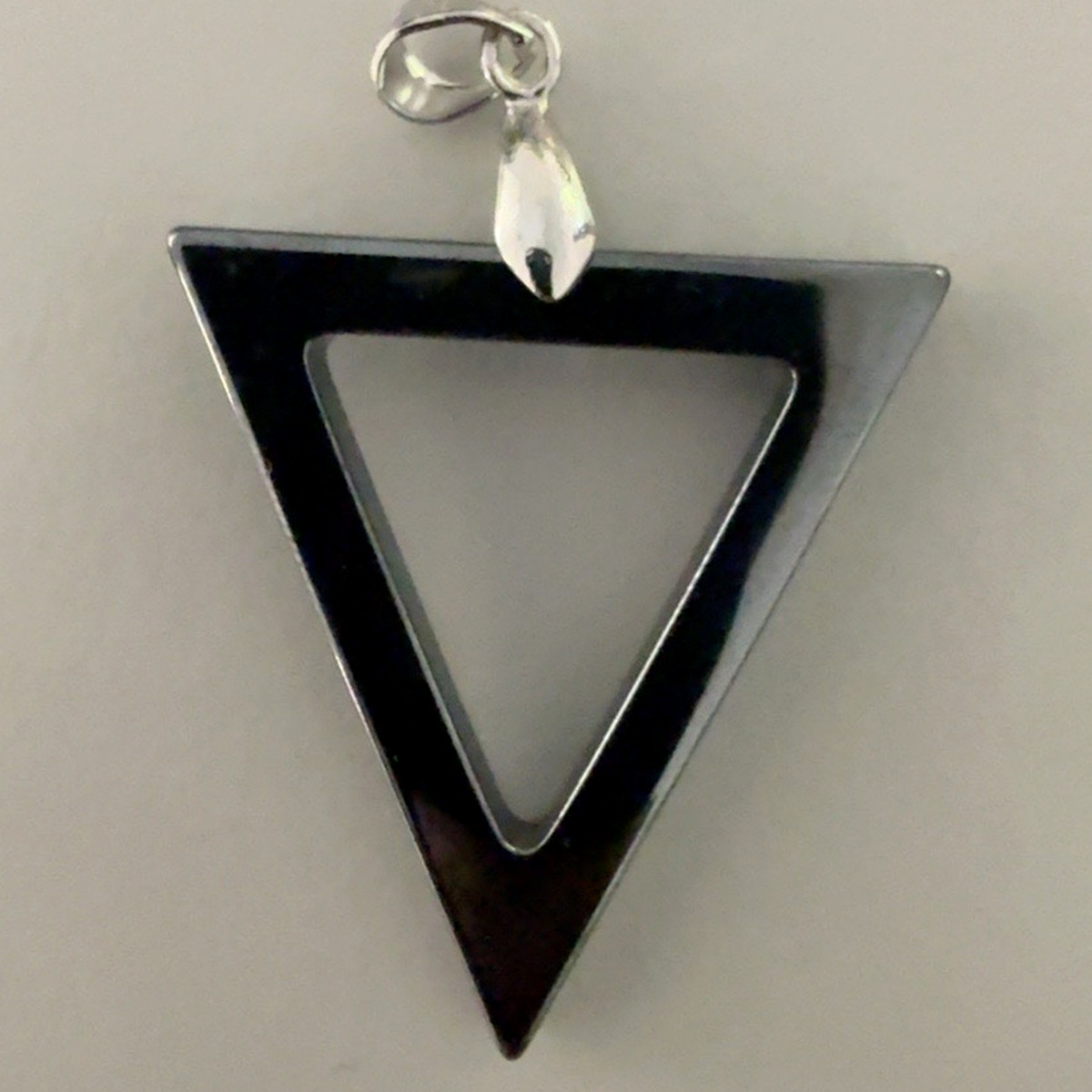 Hematite Triangle Pendant – Open Design 2 Hematite Triangle Pendant – Open Design - Image 2