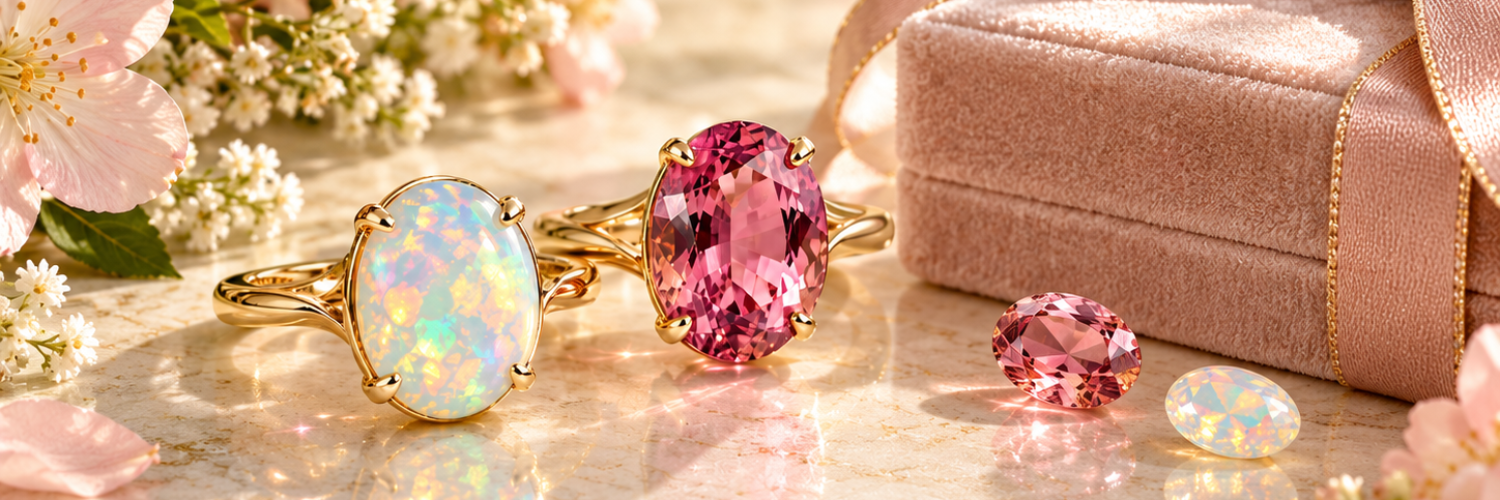 Ruby Tourmaline and Opal Gold Rings (1)